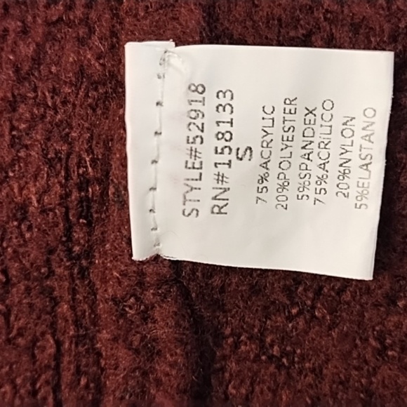 Burgundy Soft Open Front Button Detailed Long Cardigan Sweater Jacket - Picture 10 of 10